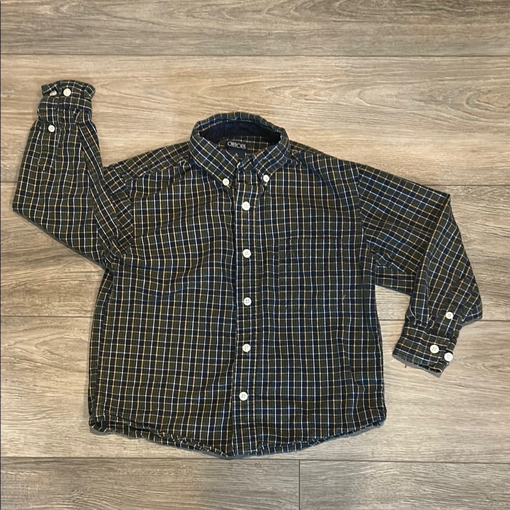 Cherokee Blue and Yellow Toddler Boys Button Down Shirt‎